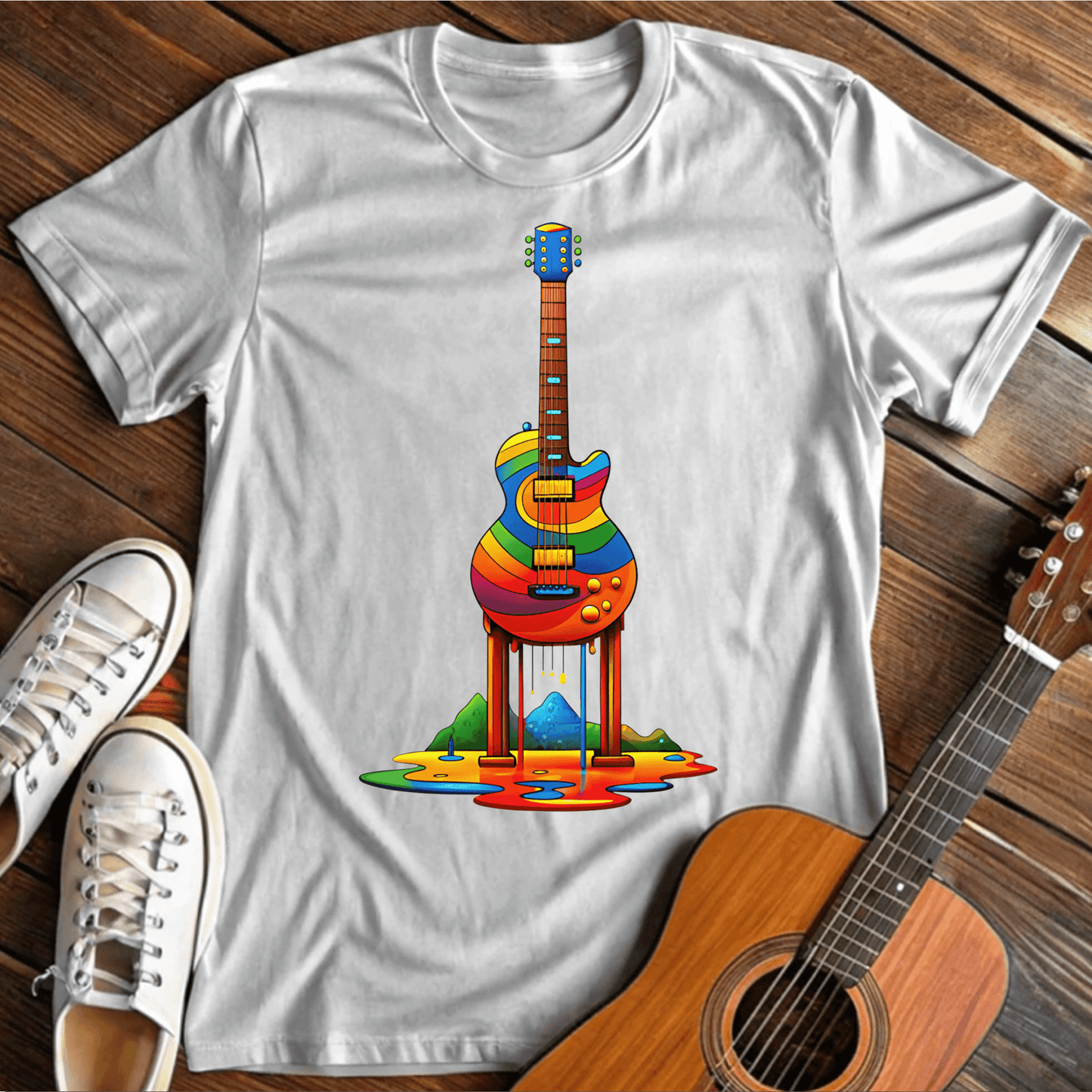 ⭐️⭐️⭐️⭐️⭐️ T-Shirt White / S Drippin Guitar T-Shirt