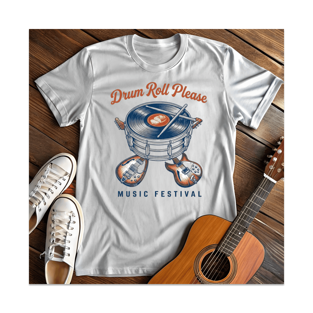 Printify T-Shirt White / S Drum Roll Please T-Shirt