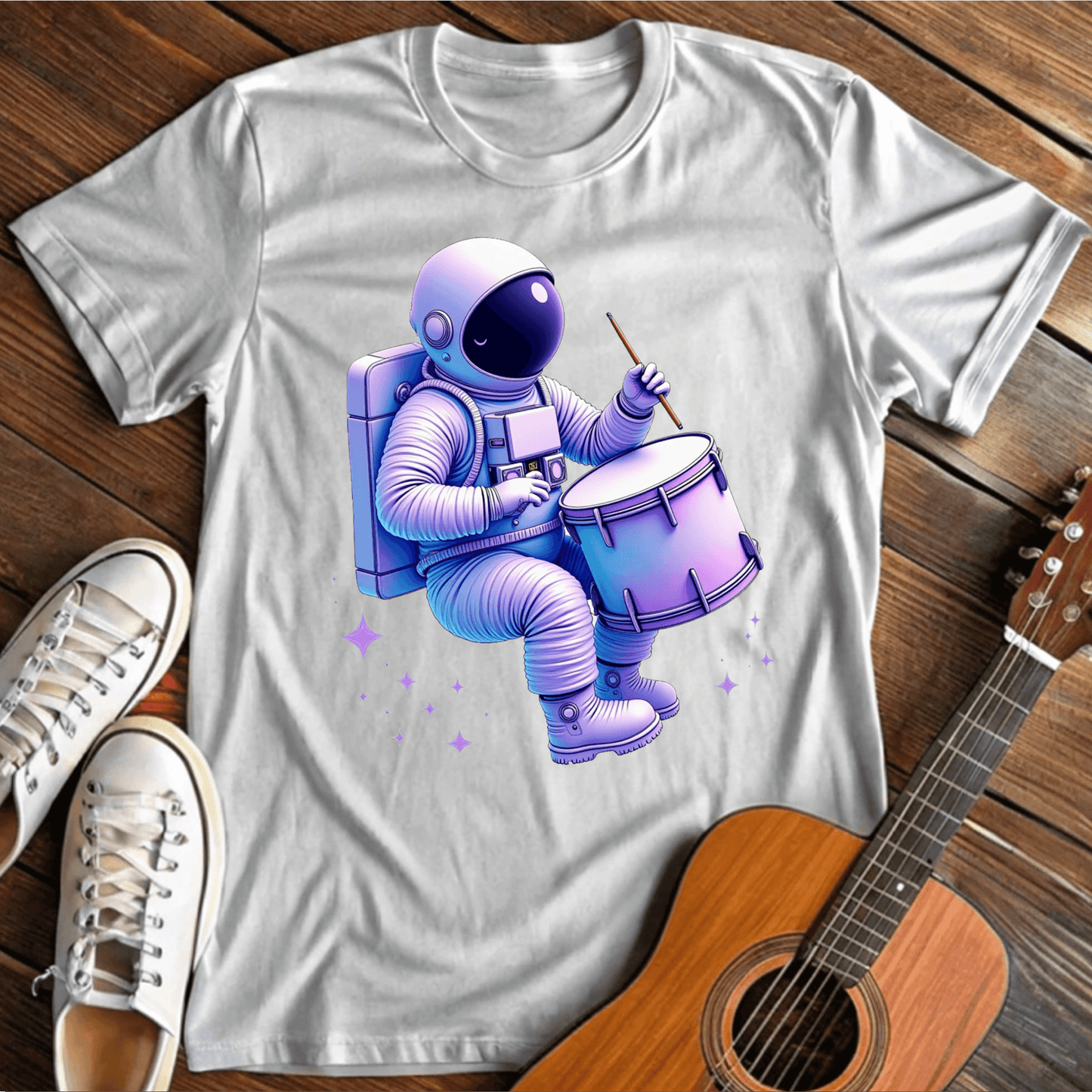 ⭐️⭐️⭐️⭐️⭐️ T-Shirt White / S Drummer Astronaut T-Shirt