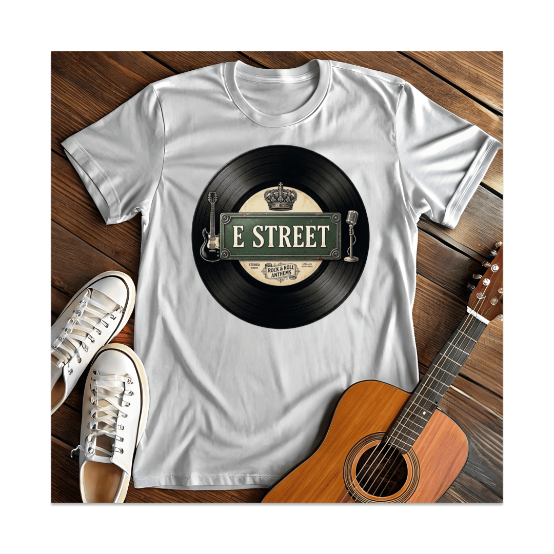 Printify T-Shirt White / S E Street Rock & Roll Vinyl T-Shirt