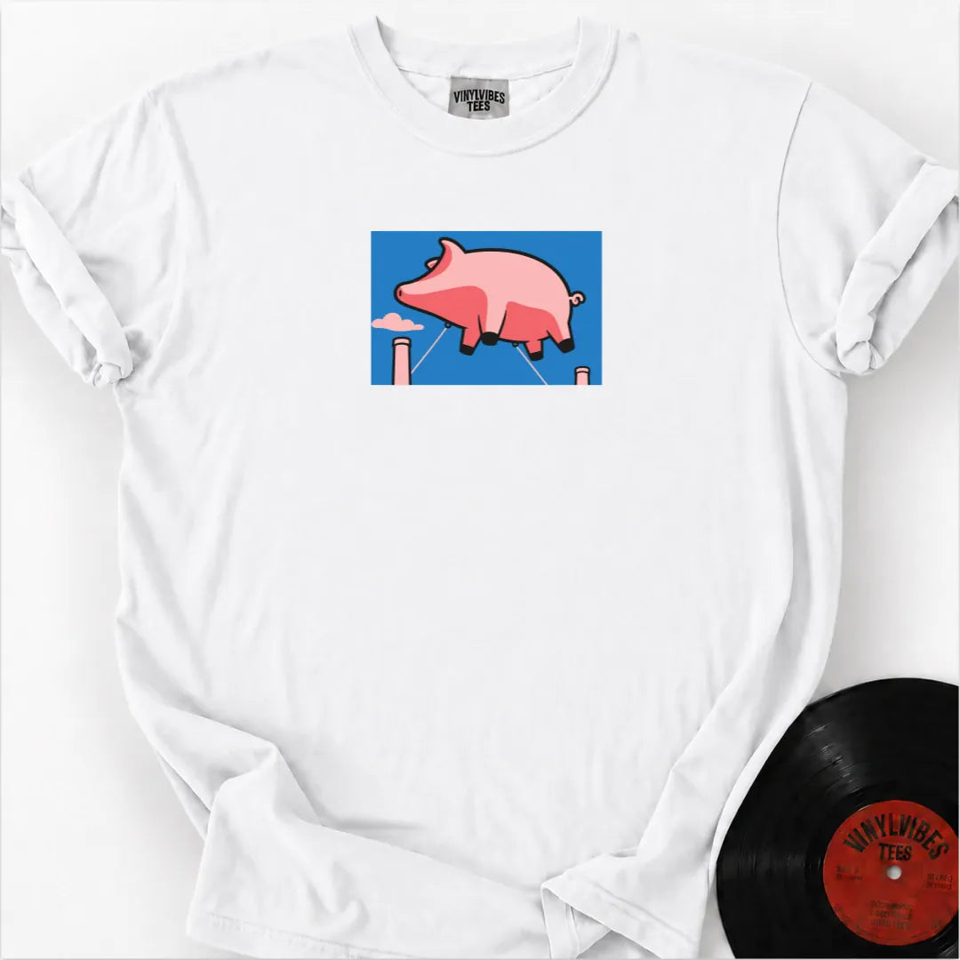 Printify T-Shirt White / S Flying pig Premium T-Shirt