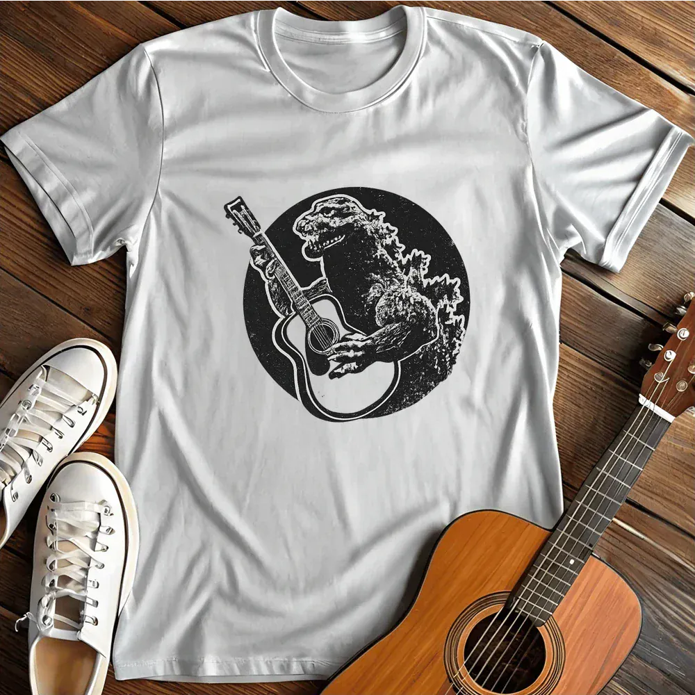 Printify T-Shirt White / S Godzilla Playing Guitar T Shirt