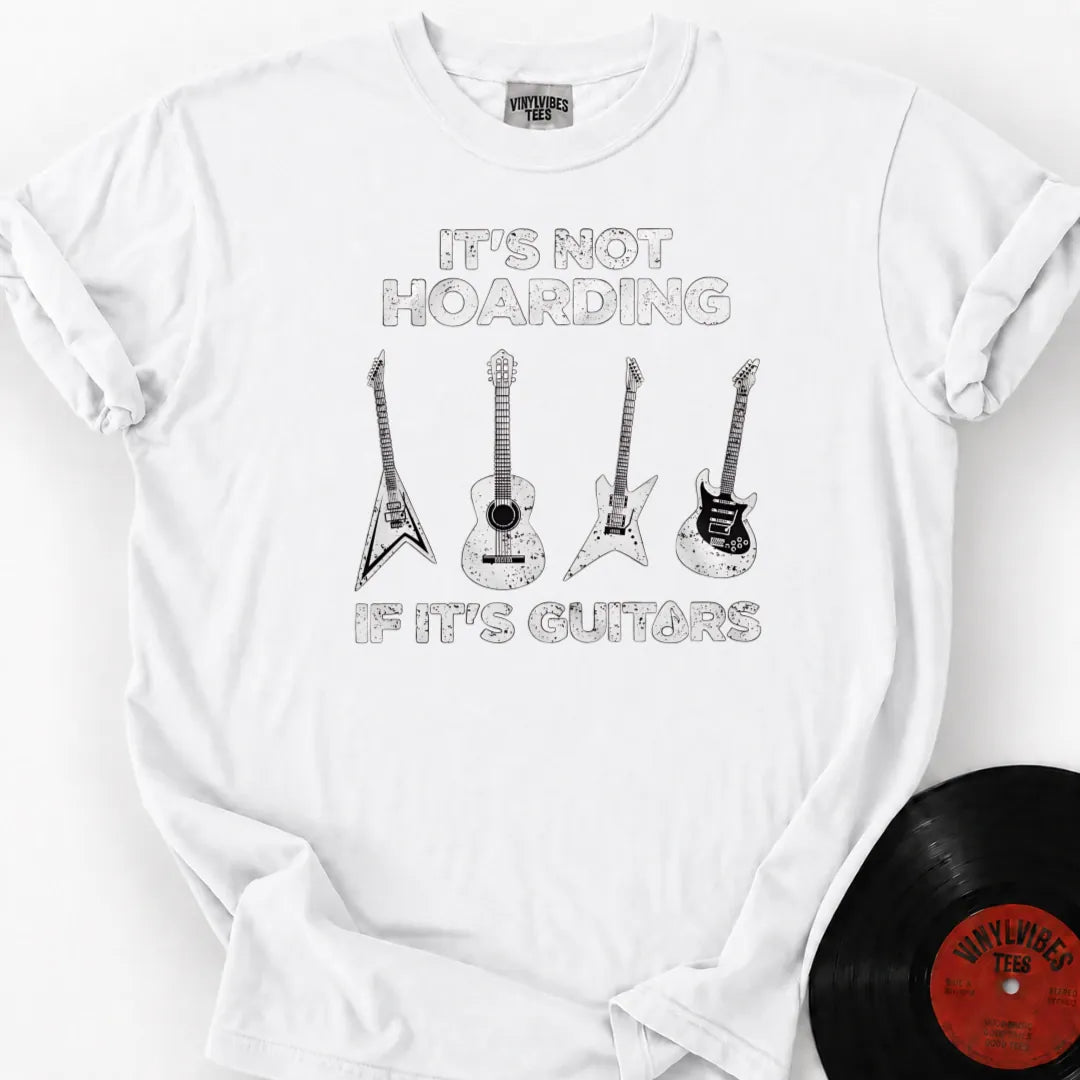 Printify T-Shirt White / S Guitar Hoarding Premium T-Shirt