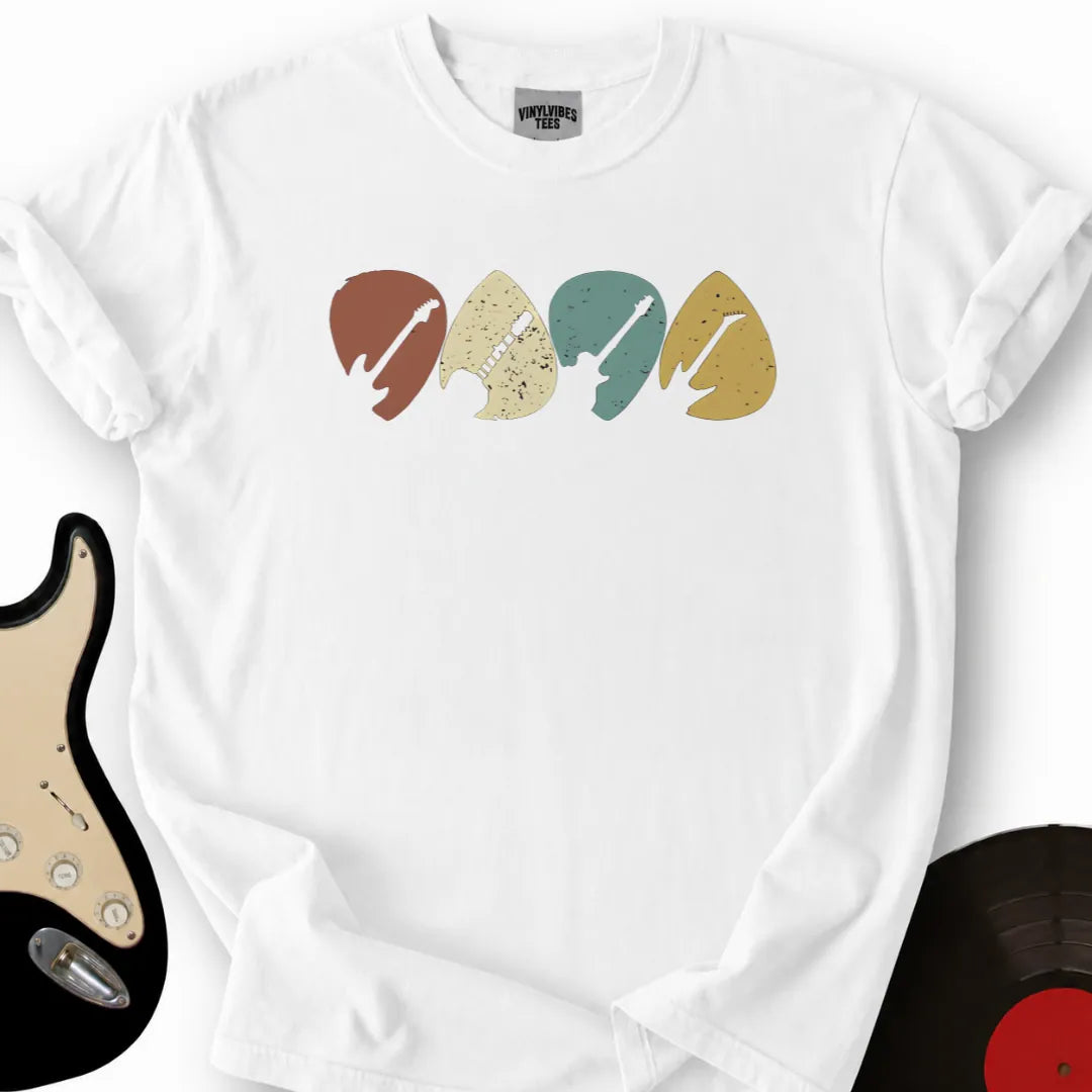 Printify T-Shirt White / S Guitar Plectrums T-Shirt
