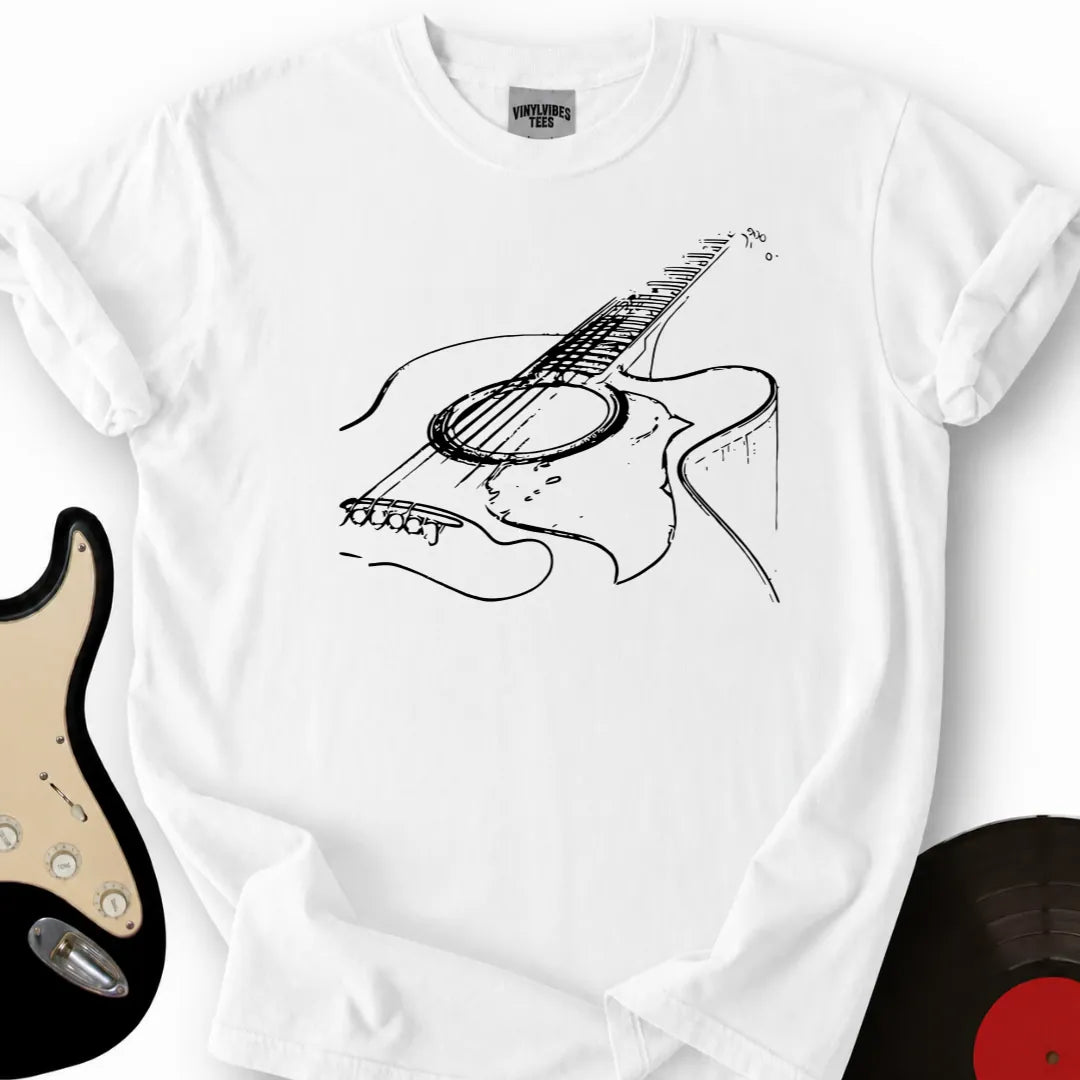 Printify T-Shirt White / S Guitar Silhouette T-Shirt