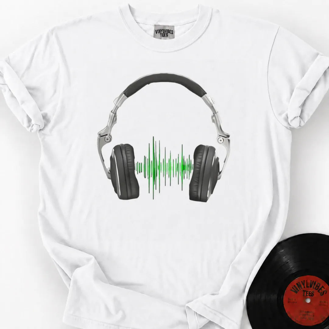 Printify T-Shirt White / S Headphone Premium T-Shirt