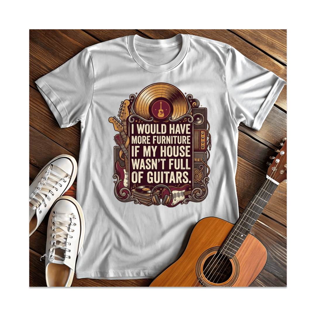 Printify T-Shirt White / S House Full Of Guitars T-Shirt