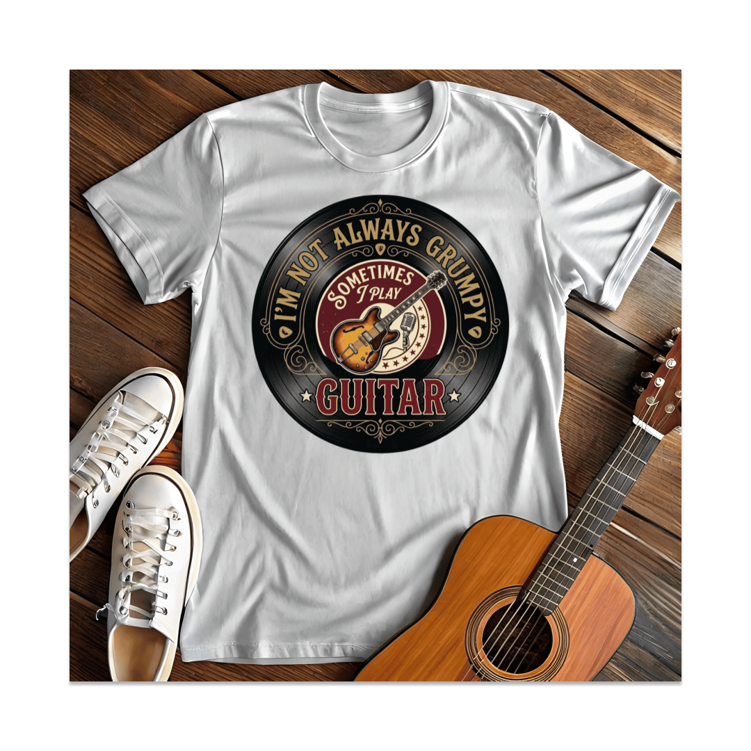 Printify T-Shirt White / S I'm Not Always Grumpy Sometimes I Play Guitar T-Shirt