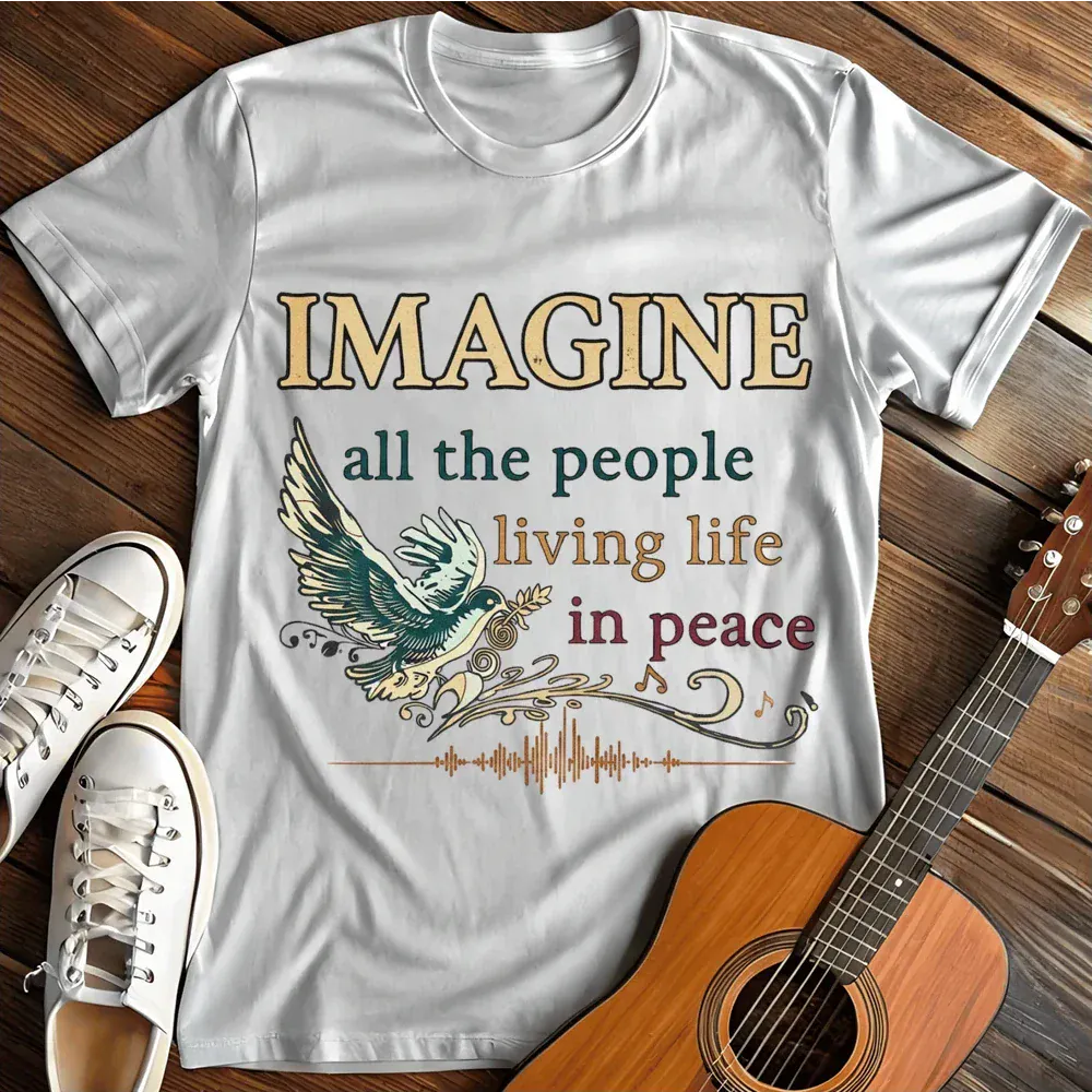 Printify T-Shirt White / S Imagine All The People T Shirt
