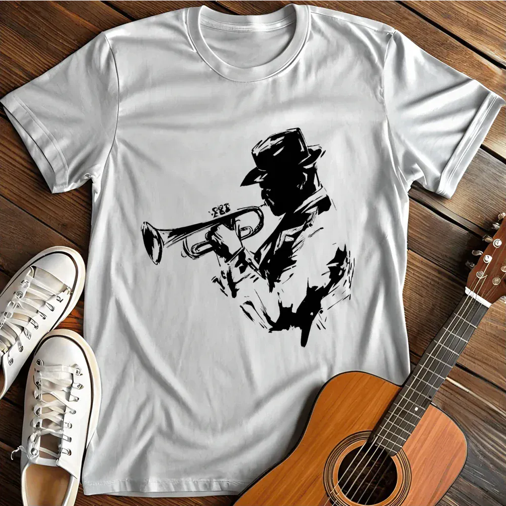 Printify T-Shirt White / S Jazzman Trumpet T Shirt