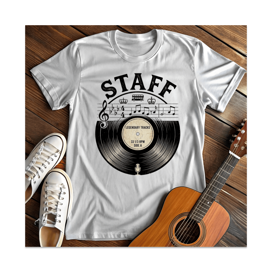 Printify T-Shirt White / S Legendary Tracks Musical Staff T-Shirt