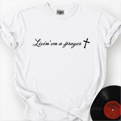 Printify T-Shirt White / S Livin’ on a Prayer Premium T-Shirt