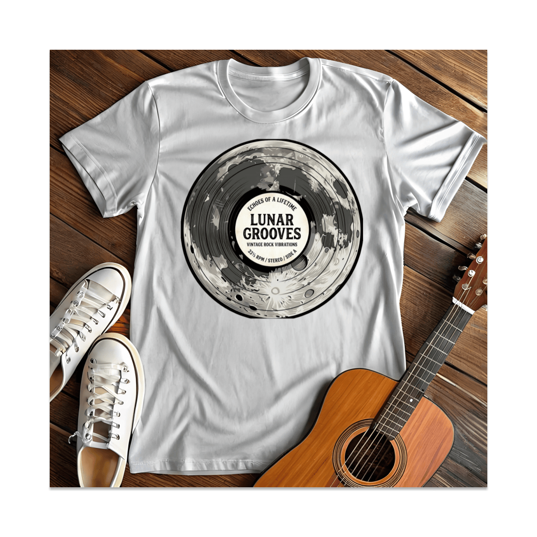 Printify T-Shirt White / S Lunar Grooves T-Shirt