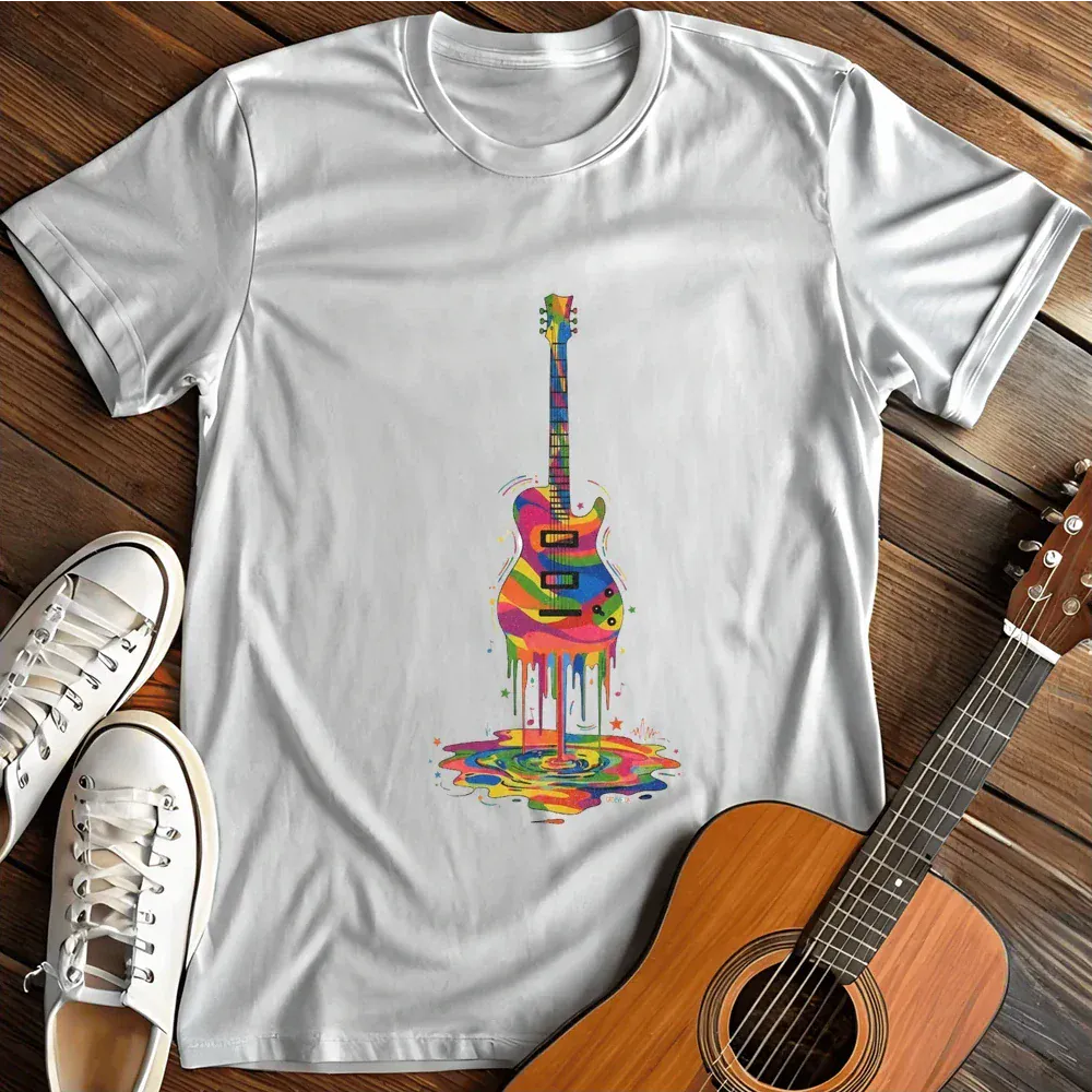 Printify T-Shirt White / S Melting Guitar T Shirt