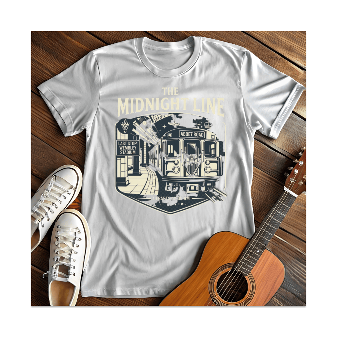 Printify T-Shirt White / S Midnight Line T-Shirt