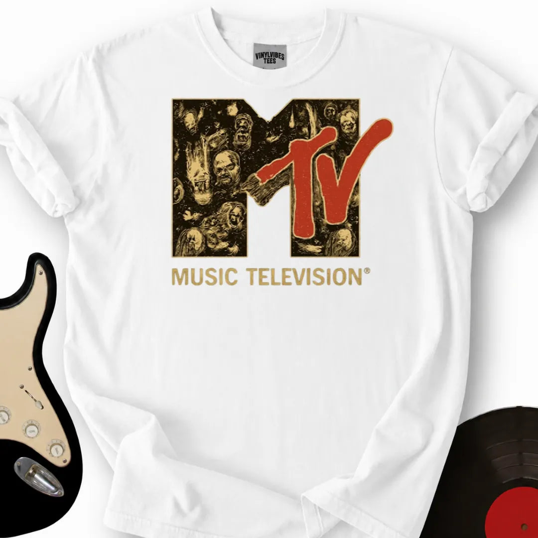 Printify T-Shirt White / S Mtv Logo Music Television T-Shirt