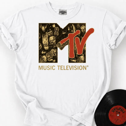 Printify T-Shirt White / S Mtv Logo Premium Premium T-Shirt