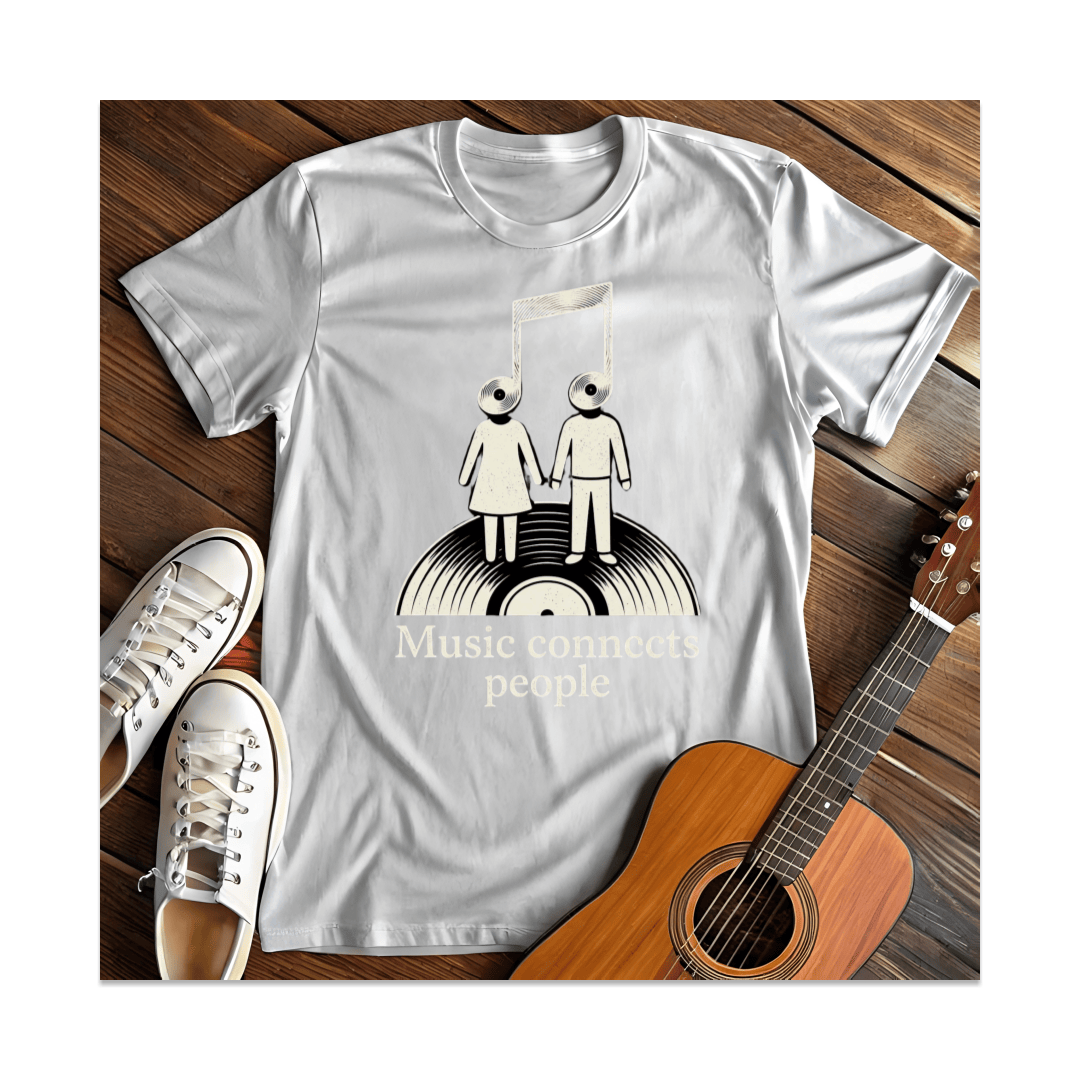 Printify T-Shirt White / S Music Connects People T-Shirt