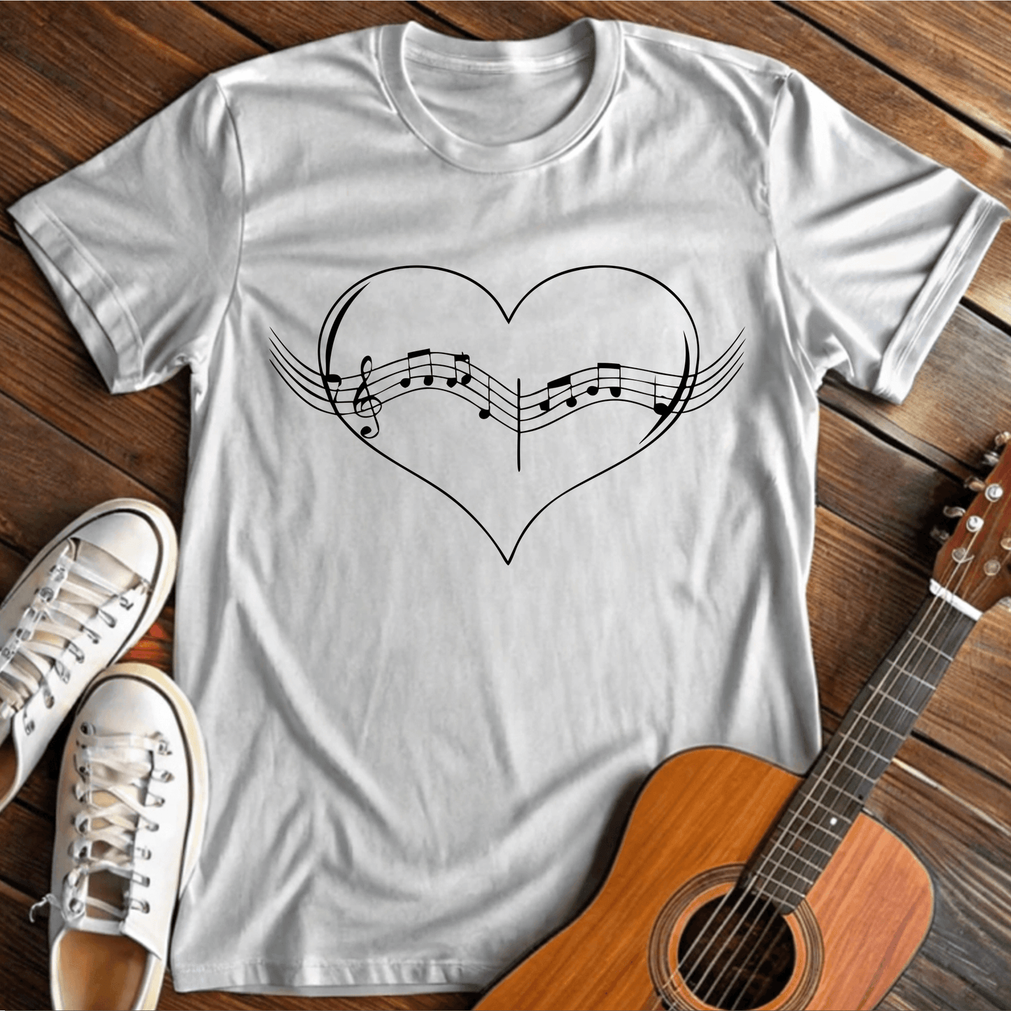 ⭐️⭐️⭐️⭐️⭐️ T-Shirt White / S Music Heartbeat T-Shirt