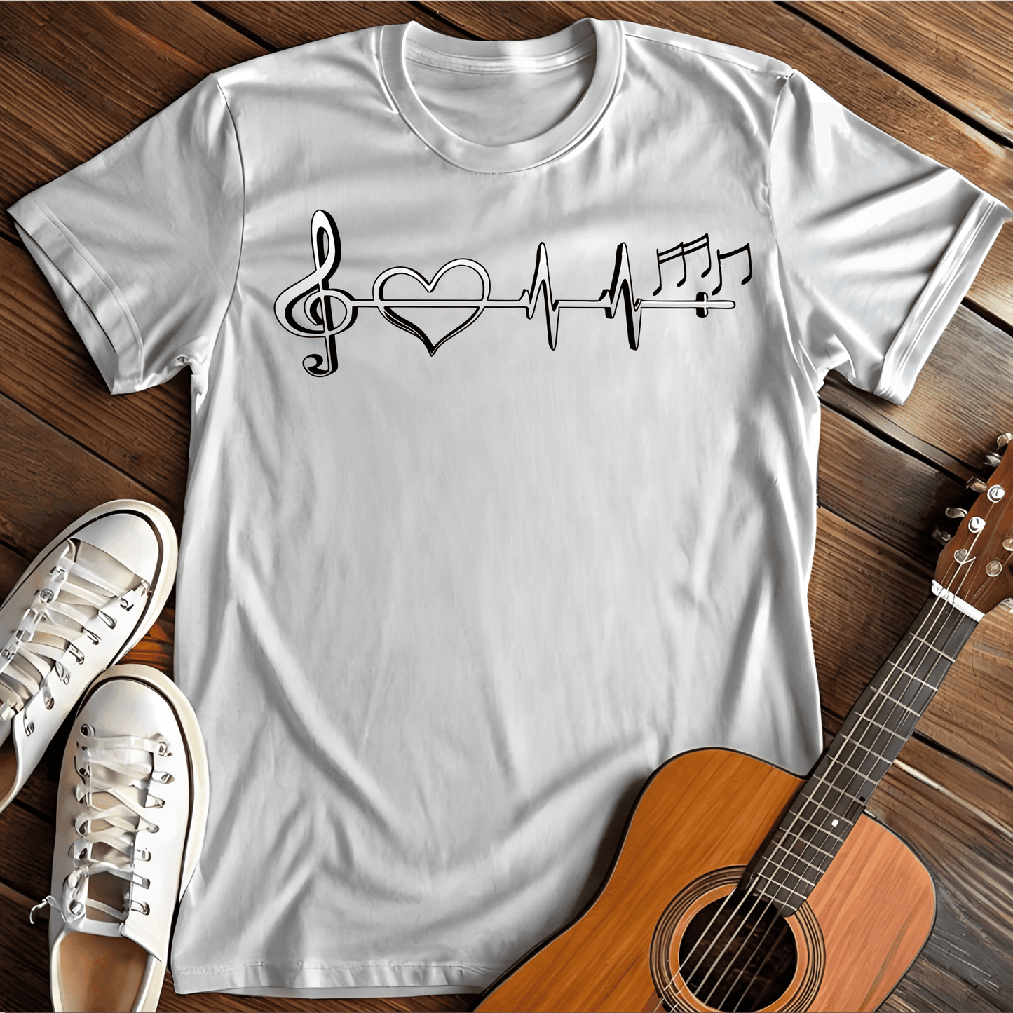 Printify T-Shirt White / S Music Love Tee