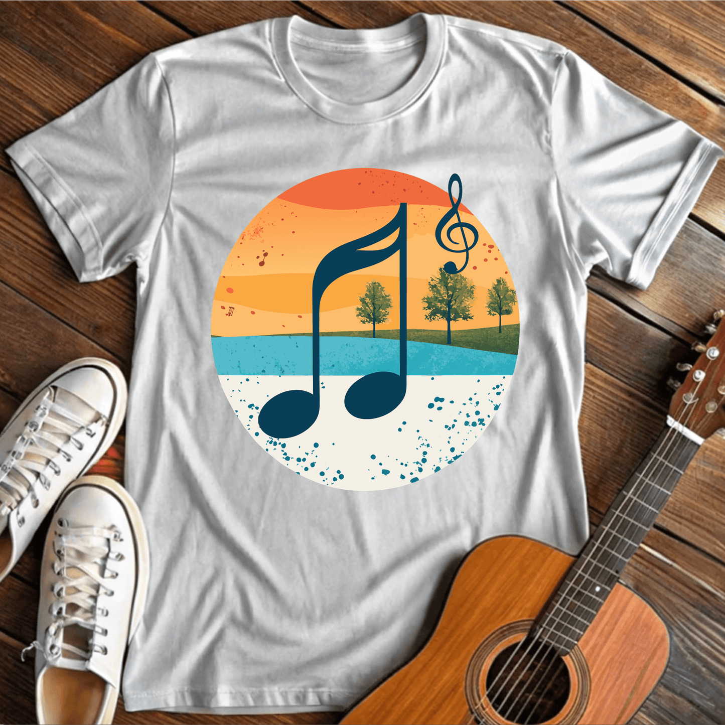 ⭐️⭐️⭐️⭐️⭐️(32) T-Shirt White / S Music Note T-Shirt