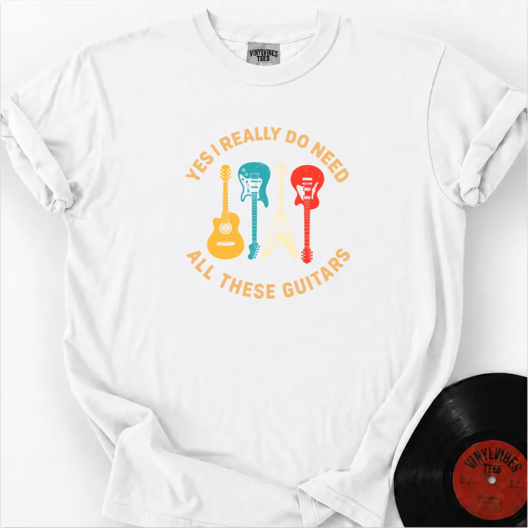 Printify T-Shirt White / S Need These Guitars Premium T-Shirt