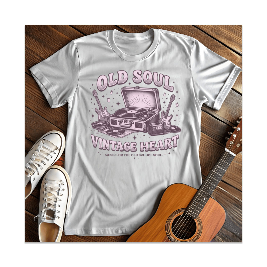 Printify T-Shirt White / S Old Soul Vintage Heart T-Shirt