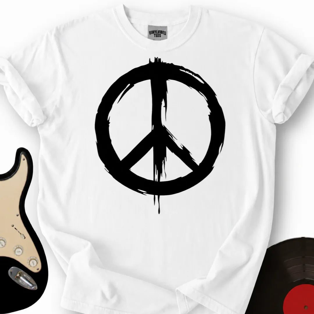 Printify T-Shirt White / S Peace Brushed T-Shirt