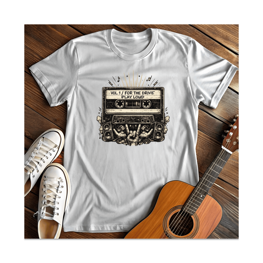 Printify T-Shirt White / S Play Loud Cassette Tape T-Shirt