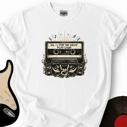 Printify T-Shirt White / S Play Loud Cassette Tape T-Shirt
