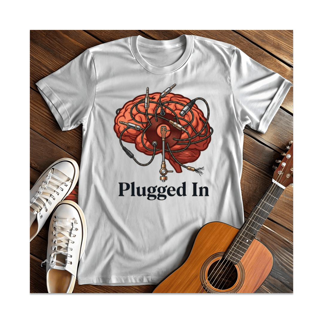 Printify T-Shirt White / S Plugged In T-Shirt