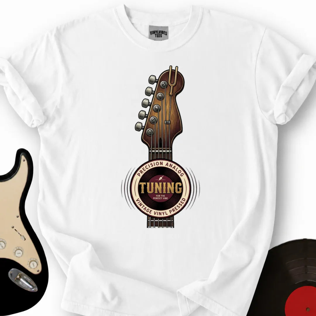 Printify T-Shirt White / S Precision Analog Guitar Tuning T-Shirt