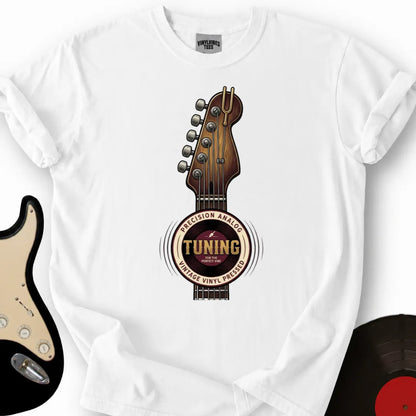 Printify T-Shirt White / S Precision Analog Guitar Tuning T-Shirt