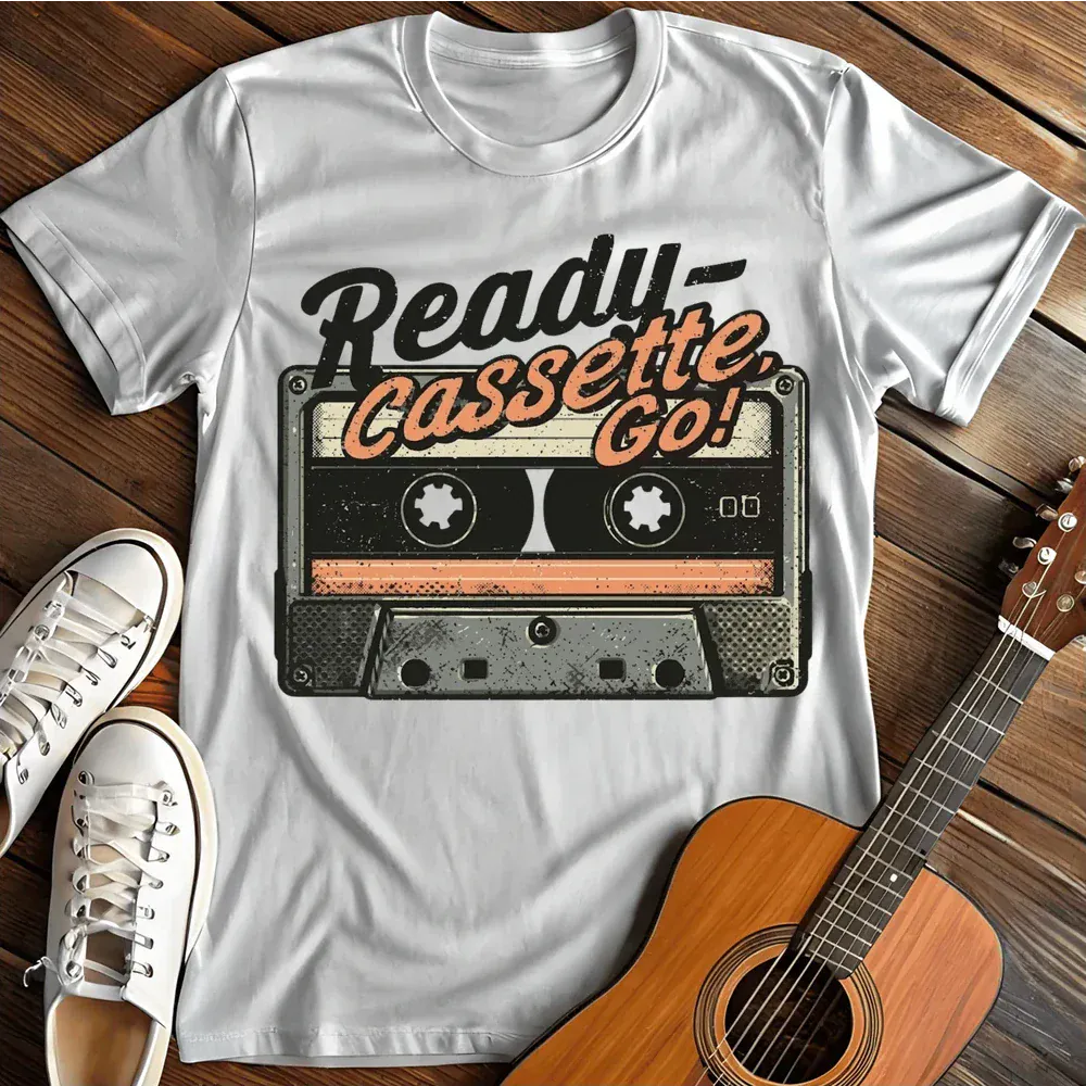 Printify T-Shirt White / S Ready Cassette Go T Shirt