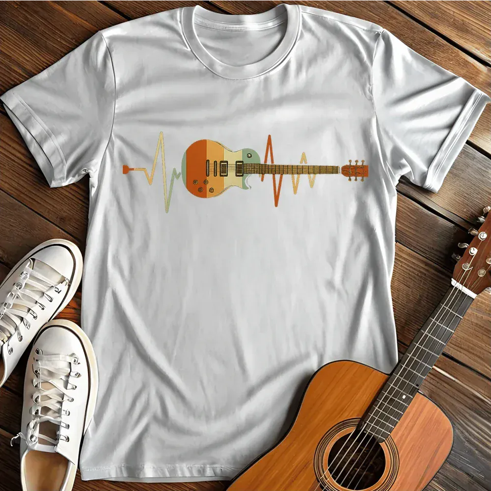 Printify T-Shirt White / S Retro Guitar T Shirt