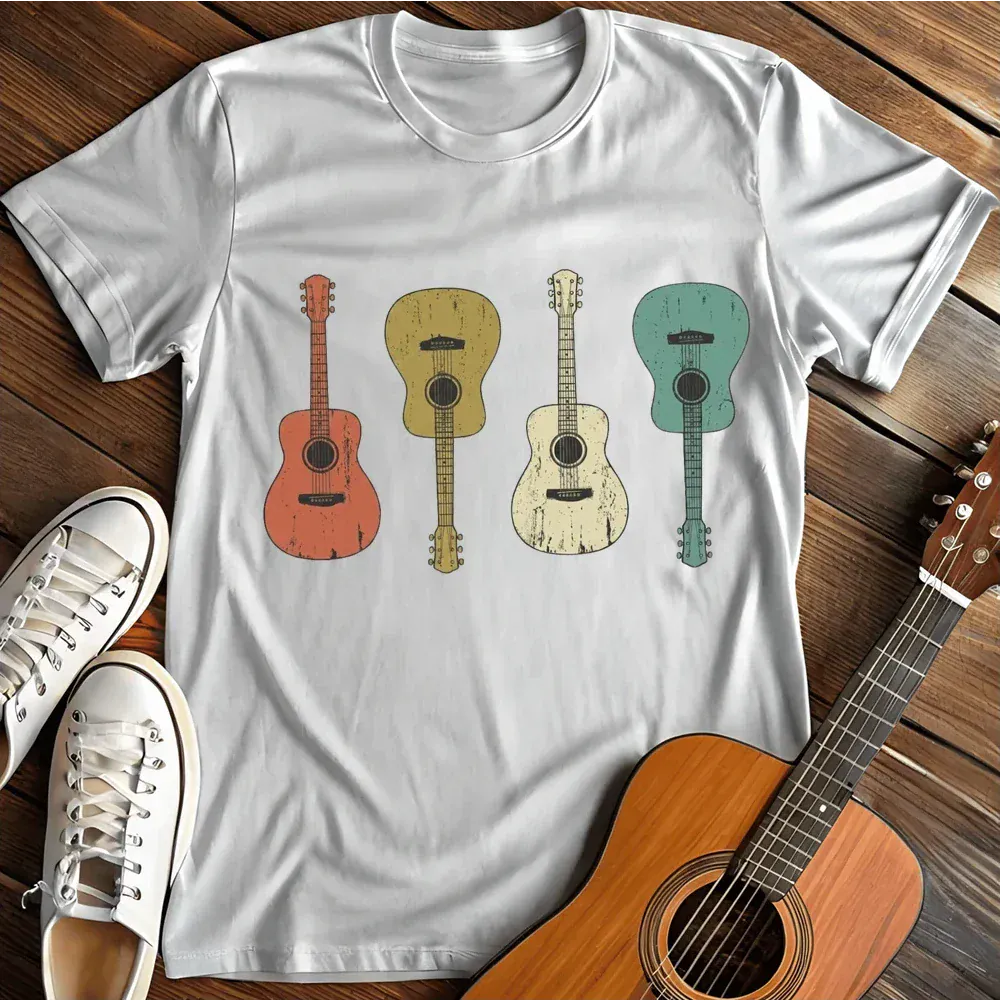 Printify T-Shirt White / S Retro Guitars T Shirt