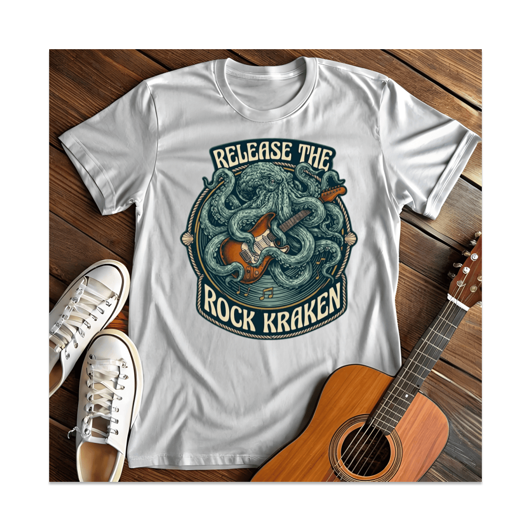 Printify T-Shirt White / S Rock Kraken T-Shirt