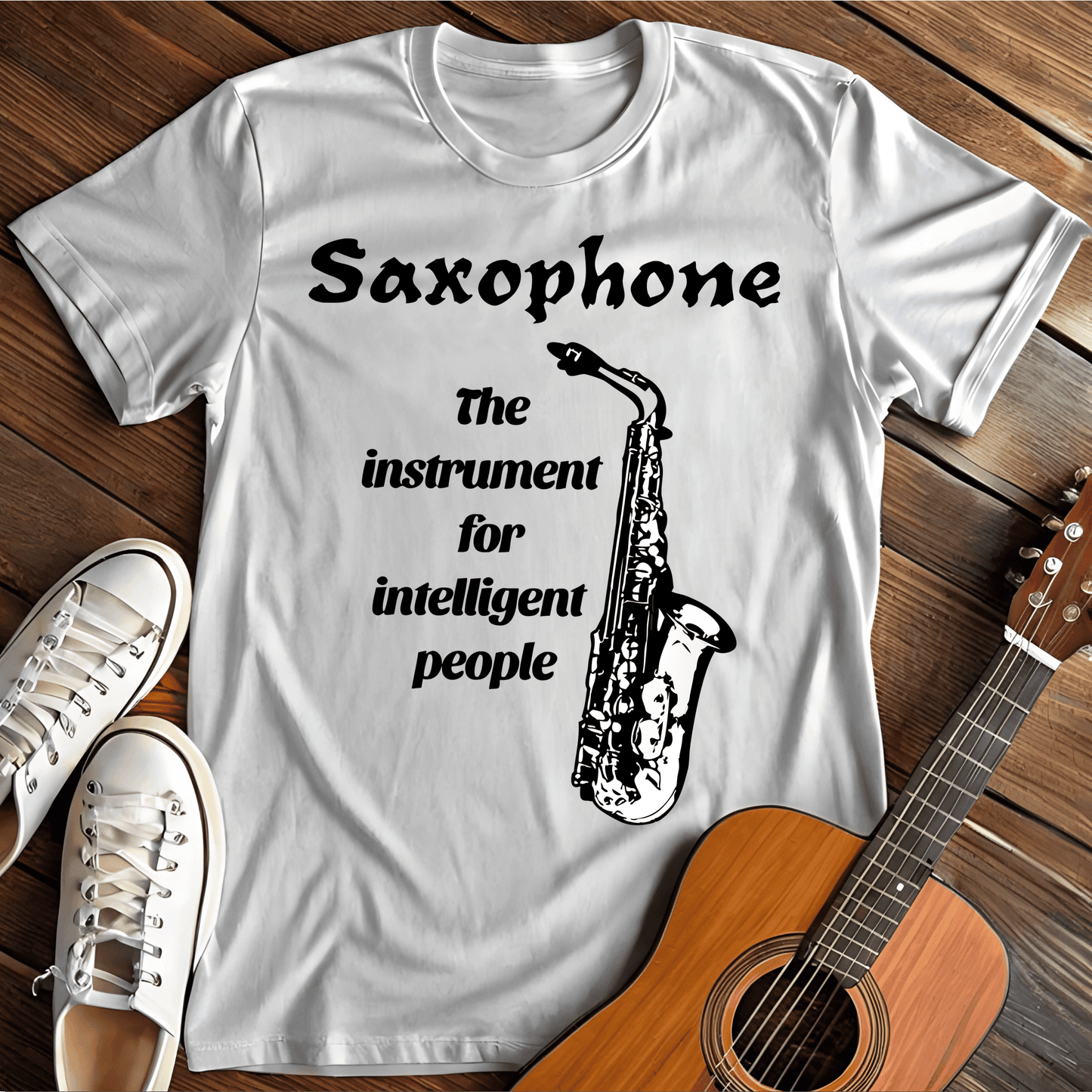 Printify T-Shirt White / S Smart Saxophone Tee