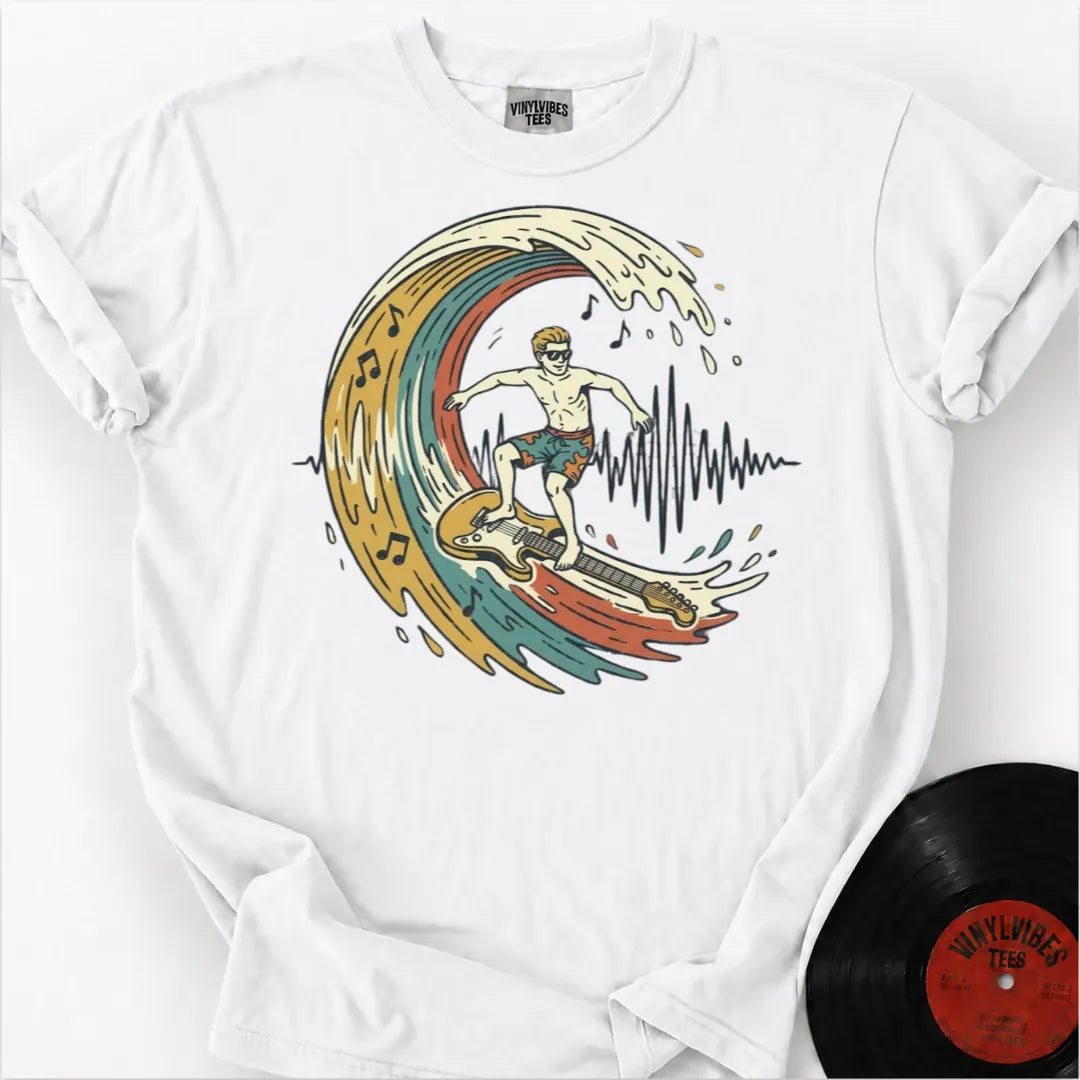 Printify T-Shirt White / S Sonic Surfer Premium T-Shirt