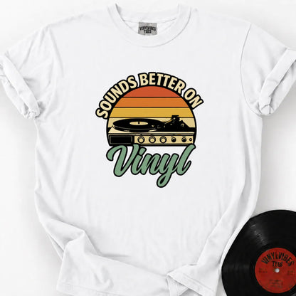 Printify T-Shirt White / S Sounds Better On Vinyl Premium T-Shirt