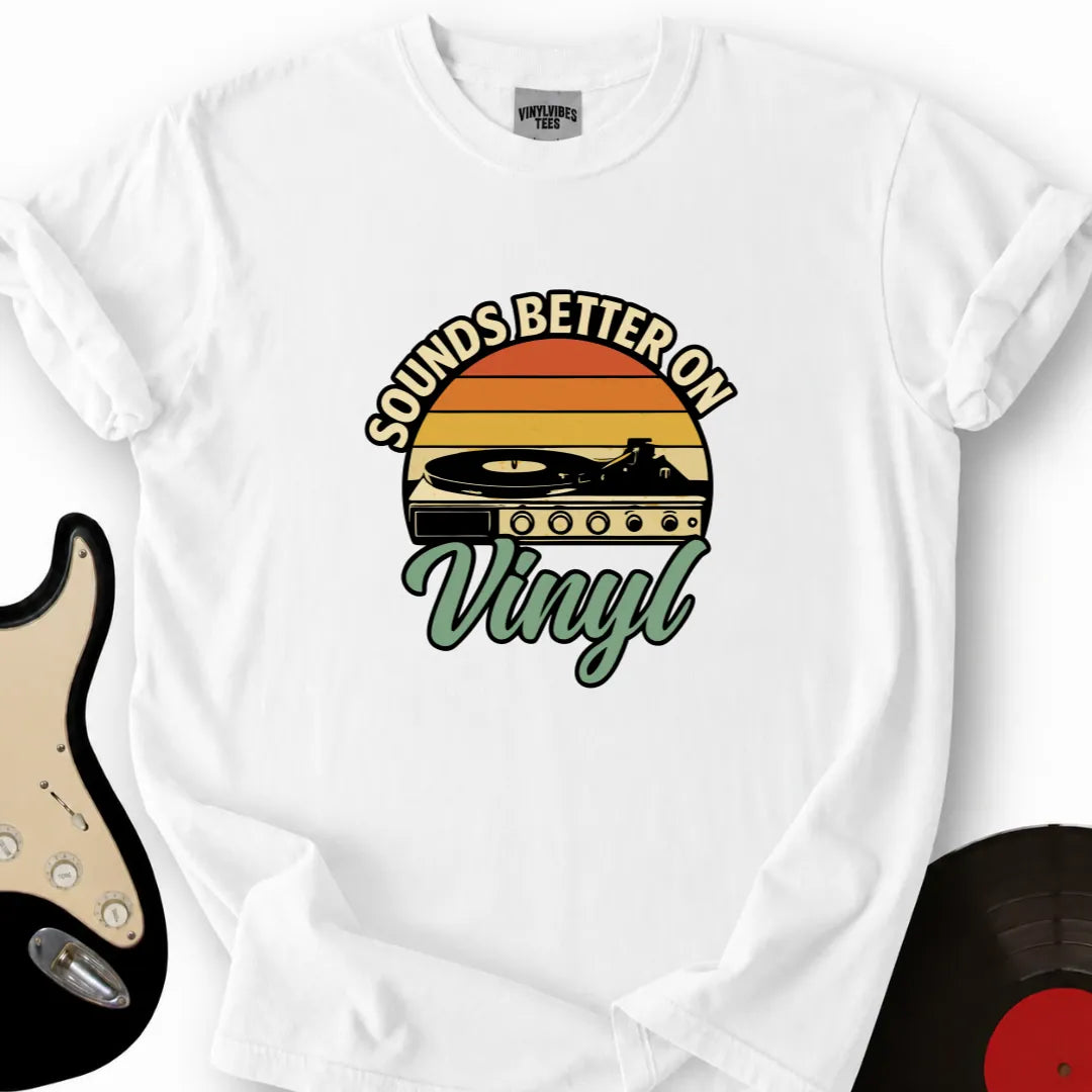 Printify T-Shirt White / S Sounds Better On Vinyl T-Shirt