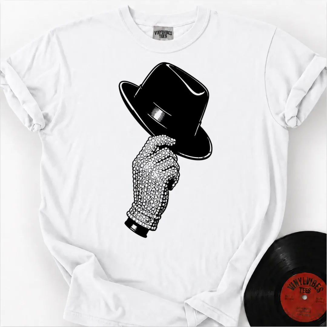 Printify T-Shirt White / S Sparkling Glove & Fedora Premium T-Shirt