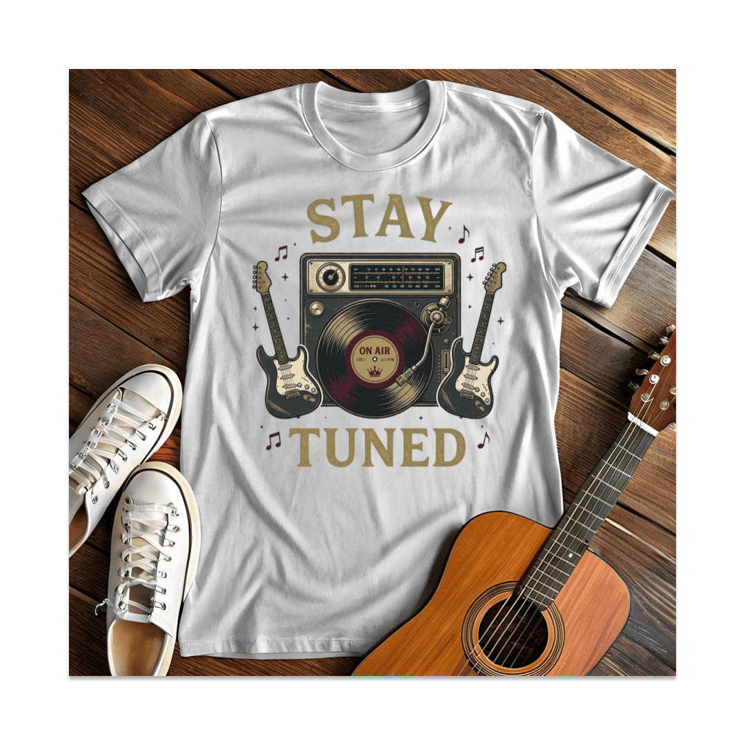 Printify T-Shirt White / S Stay Tuned Retro Radio T-Shirt