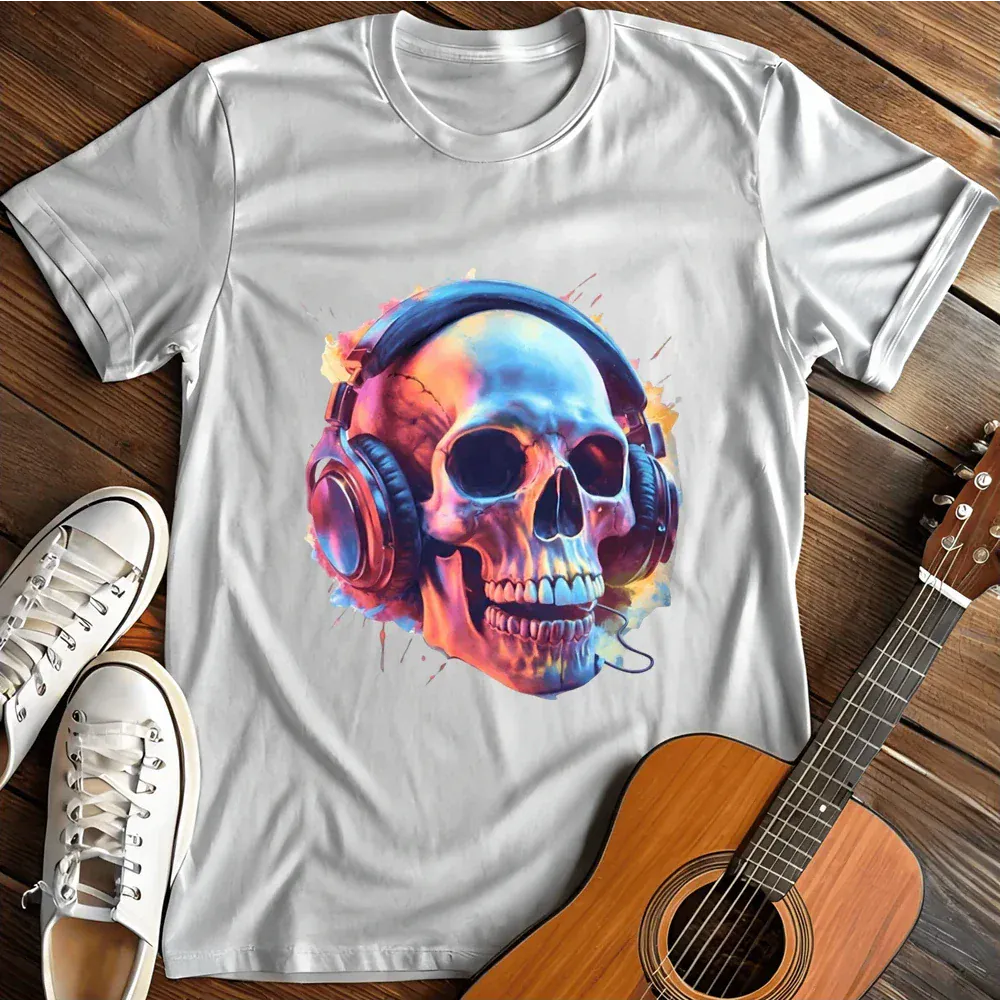 Printify T-Shirt White / S Streaming Skull T Shirt