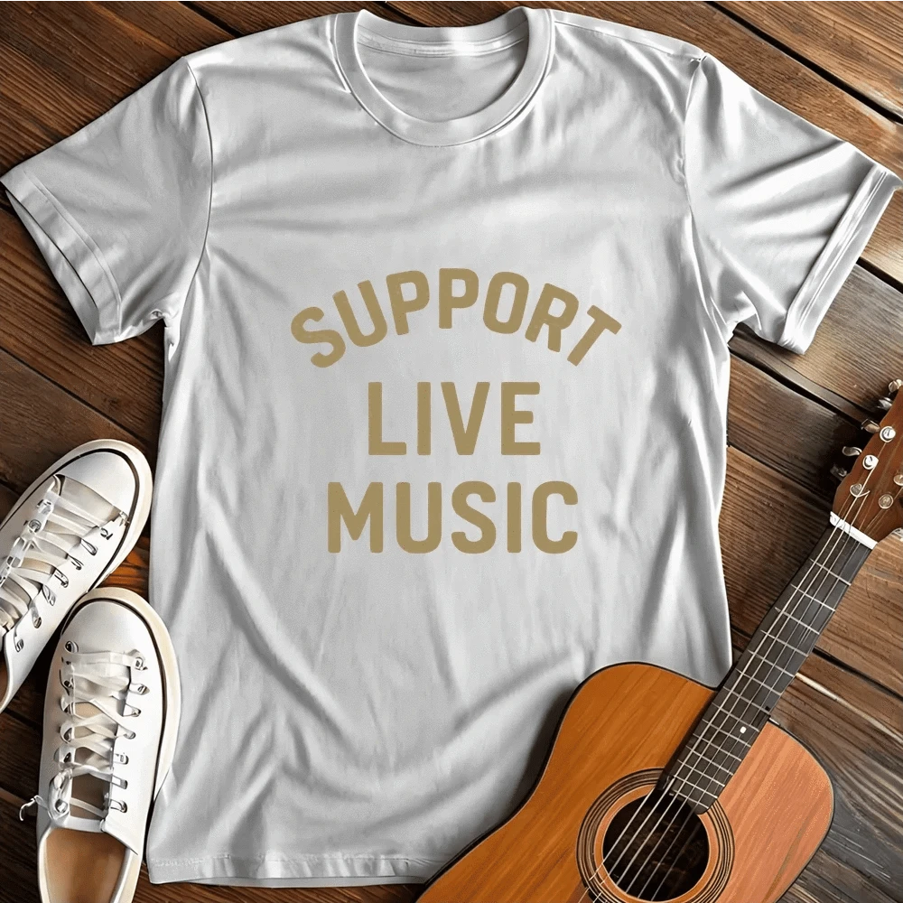 Printify T-Shirt White / S Support Live Music T Shirt
