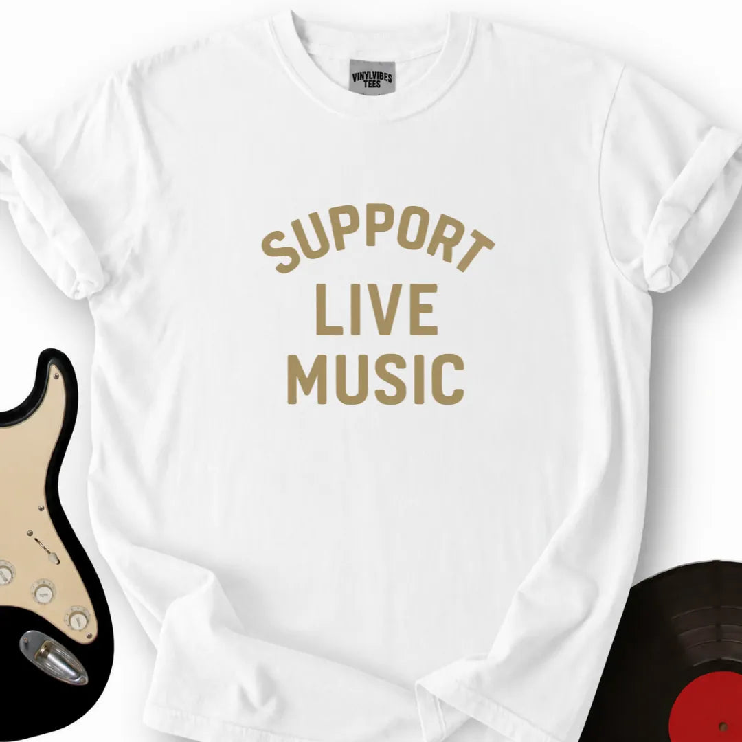 Printify T-Shirt White / S Support Live Music T-Shirt