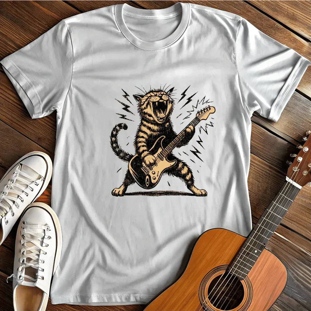 Printify T-Shirt White / S Tabby Rocker T Shirt