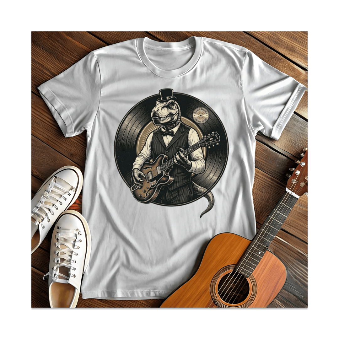 Printify T-Shirt White / S The Retro Vinyl T-Rex Graphic T-Shirt