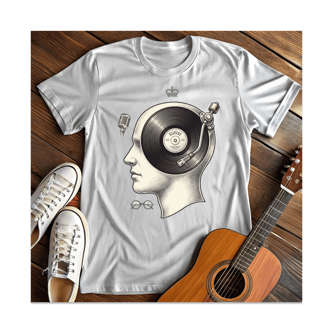 Printify T-Shirt White / S Turntable Mind Record Head T-Shirt