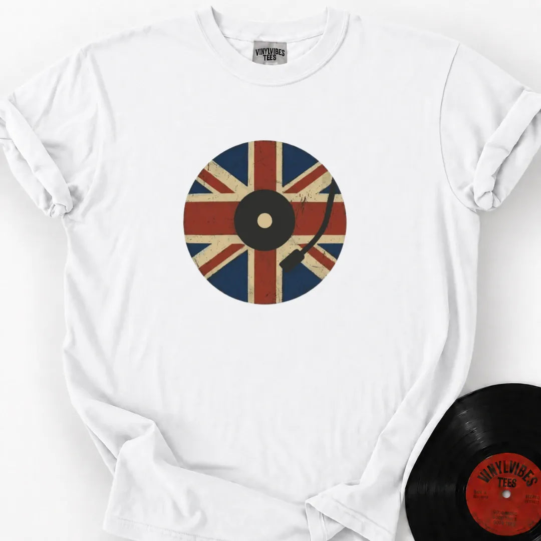 Printify T-Shirt White / S Union Jack Spinner Premium T-Shirt